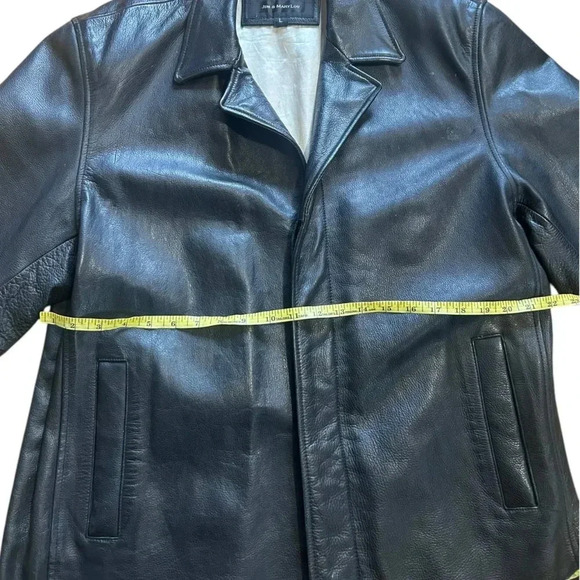 Jim & Marylou Black Leather Jacket Men Size  L - Picture 5 of 11